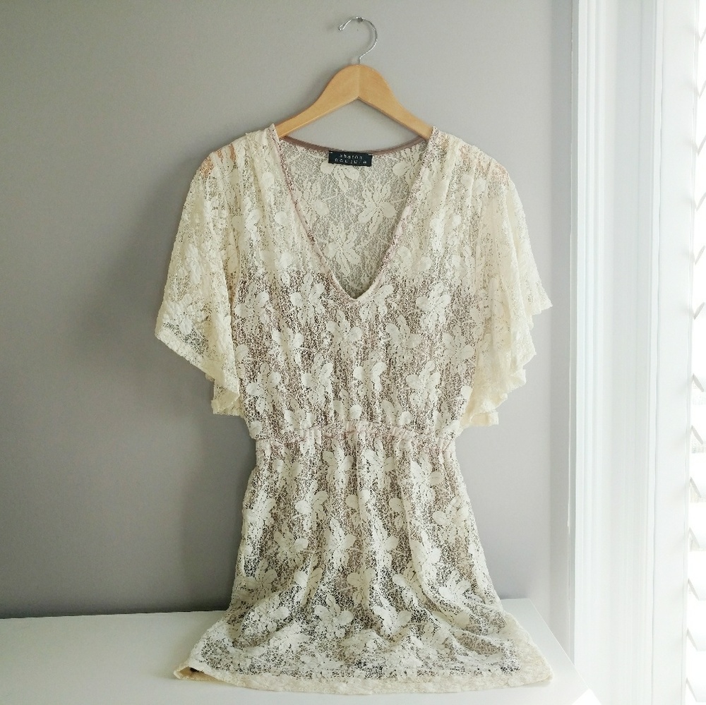 Sharon Couture Cream Lace Dress